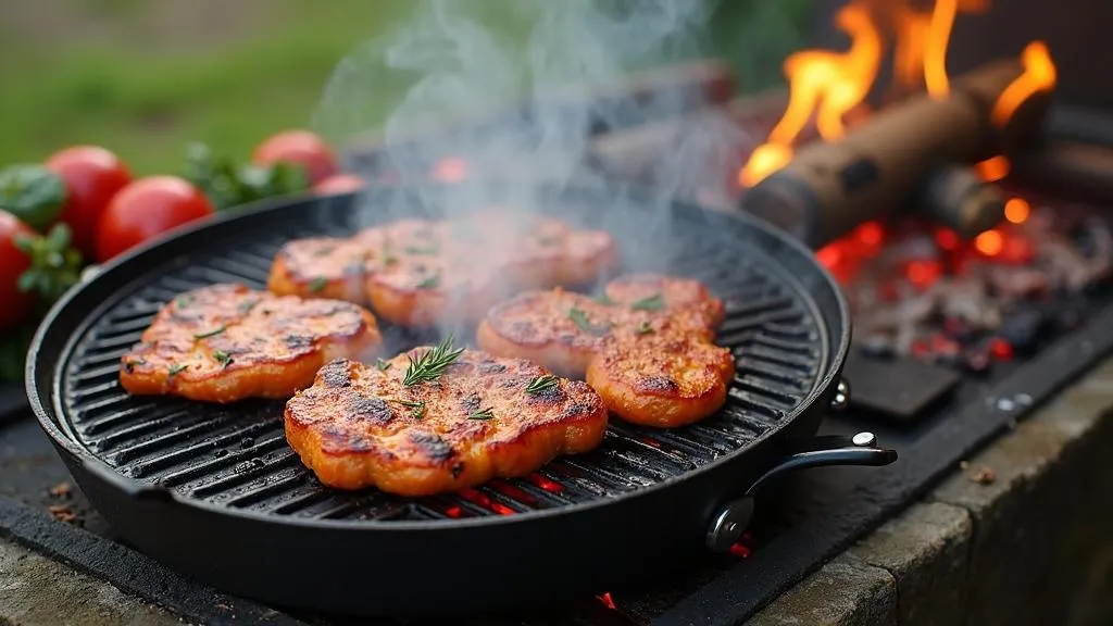 Grillbesteck im Einsatz