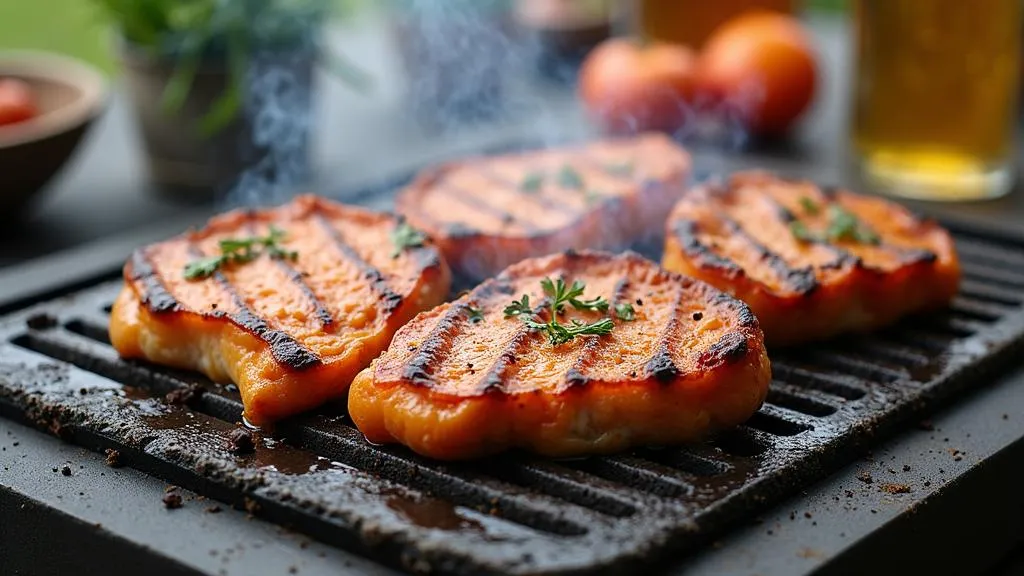 Grillmatte im Einsatz