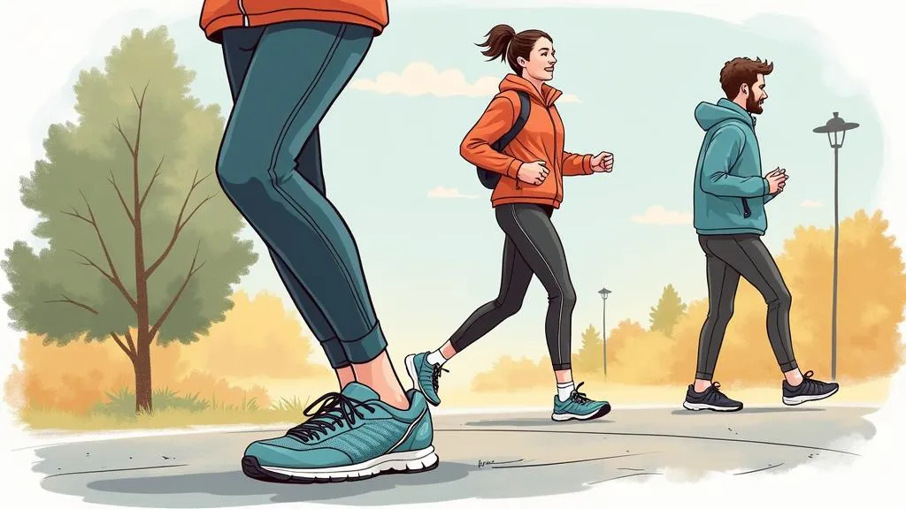 Laufschuhe Jogginghose im Einsatz