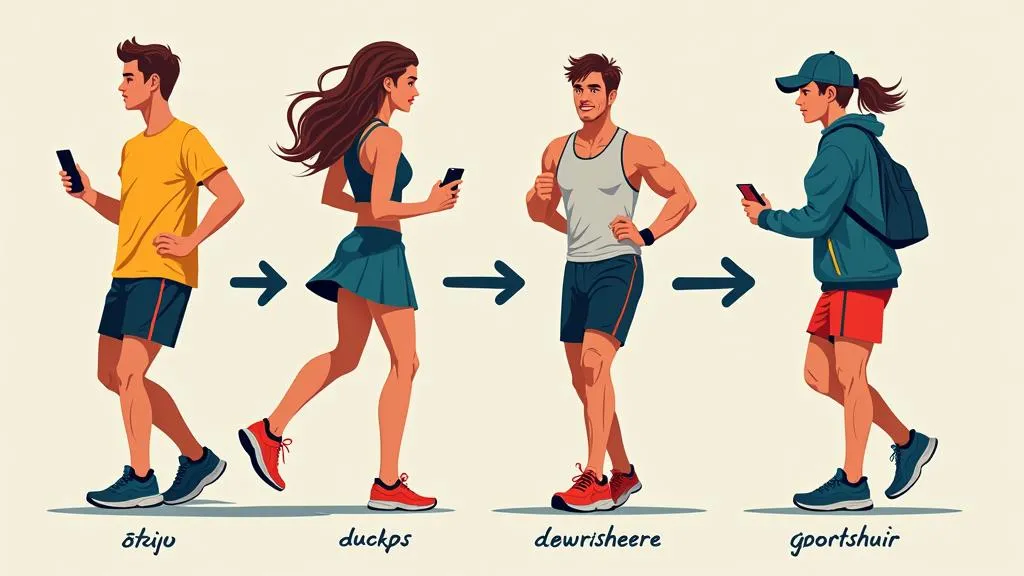 Sportschuhe Jogginghose im Einsatz